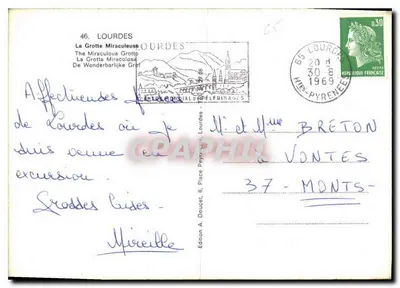 Jaskinia Beniowana w Lourdes — Wydawca Edlyx, n°46 — Rewers