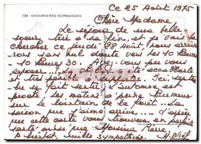 Chalés - Normandes — casas tradicionais normandas — n° 104 — Verso