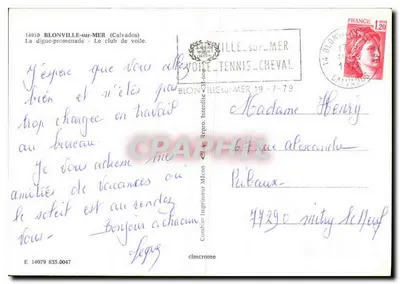 Blonville-sur-Mer — Digue-promenade — Klub żeglarski — Wydawca Mâcon — Rewers