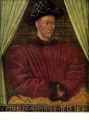 Retrato de Carlos VII — rei da França — Jehan Fouquet, escola francesa, cerca de 1415-cerca de 1480