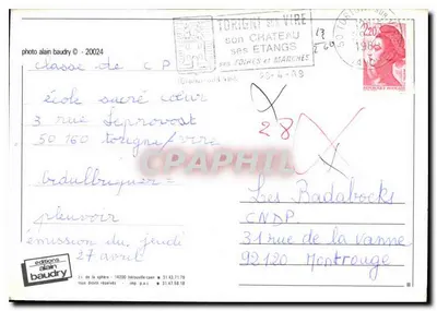 Zachód słońca nad morzem — wydawca Alain Baudry, numer seryjny nieczytelny — Rewers