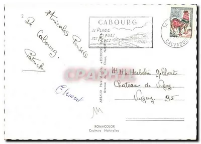 Cabourg — Plaża, Katedra, Kasyno, Miniaturkowy Golf, Grand Hotel i Normandy Hotel — Wydawnictwo Artaud Frères & Cie — Rewers
