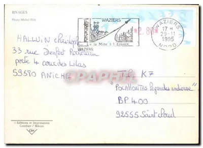 Zachód słońca nad skałami — Rivages — Wydawnictwo i Drukarnia Combier / Mâcon — Rewers