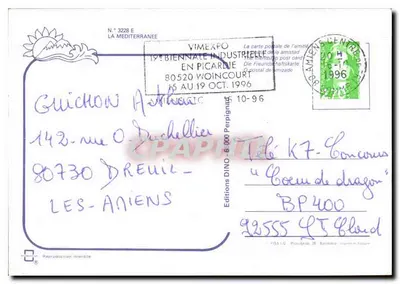 Zachód słońca nad Morzem Śródziemnym — Wydawnictwo DINO, nr 3228 E — Rewers