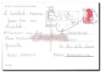 Le vacanze al Lago Leman — Edizioni Cellaard, n° 7046 — Verso