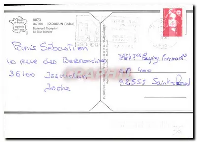 Zamek w Issoudun — widok zamku z wieżami i schodami — wydawca REC — Rewers