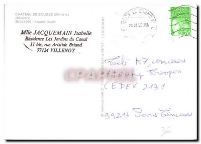 Zamek Bougès (XVIII wiek) — Front zachodni — Wydawnictwo GAUD — Rewers