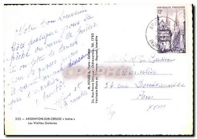 Argenton-sur-Creuse — Les Vieilles Galeries — Panstwo ROUSSIL, wydawca — Rewers