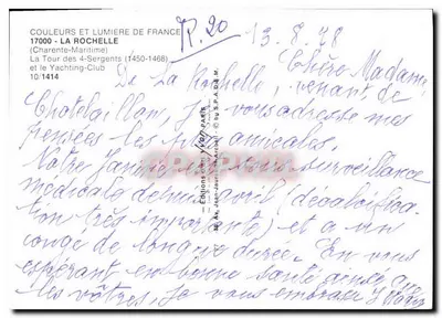 La Torre de los 4-Sergentes — La Rochelle — Ediciones Jean-Jaurès-Archell — Reverso