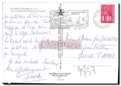 Saint-Lunaire (Ille-et-Vilaine) — Widok z powietrza na Punkcie Décollé — Les Éditions du Gabier, N° XN107 — Rewers