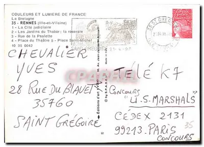 Rennes — Lembrete de RENNES — Edições de Arte 'art' — Verso