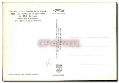 Dinard — Wybrzeże Emeraude — Widok promenady — Lumicap — Rewers