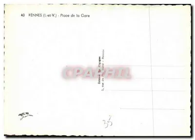 Rennes (Ille-et-Vilaine) - Praça da Estação — Edição Ér. Cigogne — Verso