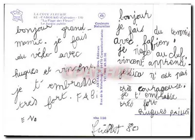 Jardín público — Calvados — editor Artalum Frères — Reverso