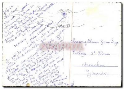 Pays Basque-Landes-Bearn — carta postal ilustrada — editor não visível — Verso