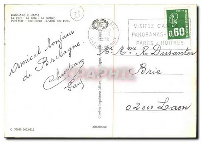 Cancale i jego promenady — n° C 35049 000.0312 — Rewers