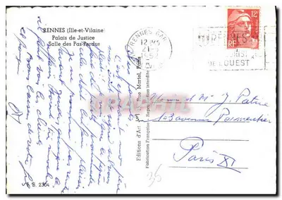Palácio de Justiça — Sala dos Passos Perdidos — Edições d'Art — Verso