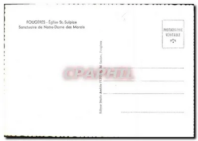 Fougères - Igreja de São Sulpício - Santuário de Nossa Senhora dos Pântanos — Editor Estúdio Amédée FLEUXX, Fougères — Verso