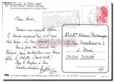 Côte d'Azur — Pitske landschappen — Edities Gilletta, n°019 — Achterkant