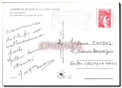 Les Lecques — Vista geral da praia do sol — Les Éditions en France — Verso