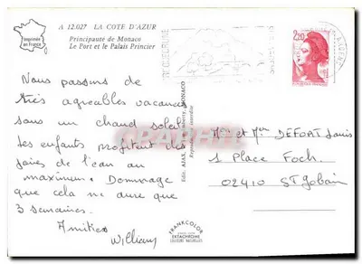 Monaco — Il Porto e il Palazzo Principesco — Edizione AJAX, Tipografia d'Arte — Verso