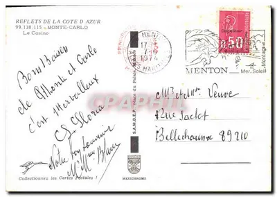 Monte Carlo — Kasyno — wyd. Mexichrome, nr 99.138.115 — Rewers