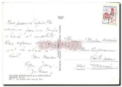 Menton — Stare Miasto widziane z Portu — Rewers