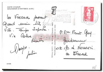 Côte d'Azur - Antibes — Wydawnictwo S.E.P.T. - N°9/436 — Rewers