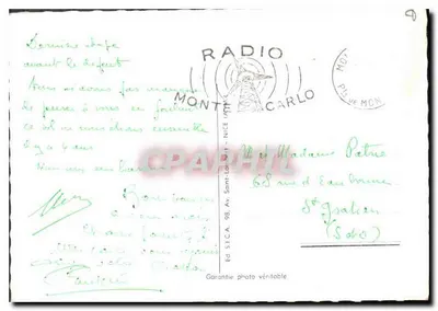 Principato di Monaco - La Baia e Monte-Carlo visti dal Rocher. Palazzo del Principe — Ed. S.I.C.A. n° P 104 — Verso