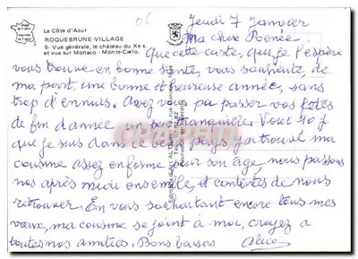 Widok ogólny zamek X wieku i widok na Monako — Monte-Carlo — Roquebrune-Village — Wydawnictwo Art Altari — Rewers