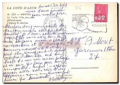 Menton — Stare Miasto, jego kolorowe ulice — Katedra św. Michała — Paris-Menton, wydawca — Rewers
