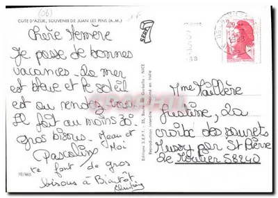 Juan-les-Pins — Visão Geral, A Pinède, A Praia, A Promenade — Edições S.E.P.T. - 35, Boulevard Corbella na Itália — Verso
