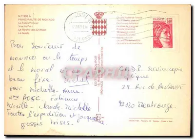 Monaco - Monte-Carlo — Stara pocztówka n°300A, wydawnictwo Molitor — Rewers
