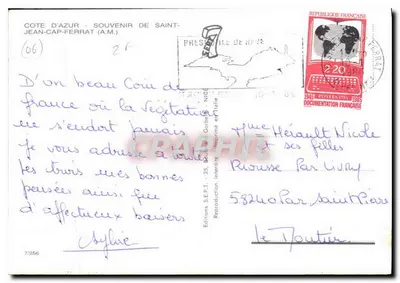 St Jean Cap Ferrat — widok z portu, plaży i promenady — Wydawnictwo S.E.P.T. - Wydrukowane w Włoszech — Rewers