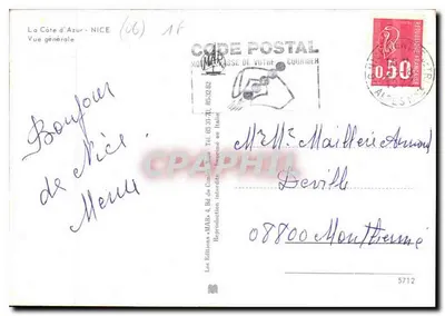 Ogólny widok Nicei — Côte d'Azur — Wydawnictwo MAR — Rewers