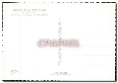 O Casino de Monte-Carlo — Monte-Carlo, Costa Azul — Editor La Cigogne, n° 95.143.24 — Verso