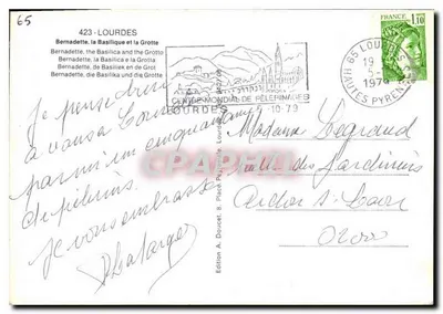 Święta Bernadetta Soubirous — Lourdes — Wydawca Edlyf, nr 65 — Rewers