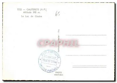 Jezioro Gaube — Cauterets (H.-P.) — Editions D'Escaïe - Pau — Rewers