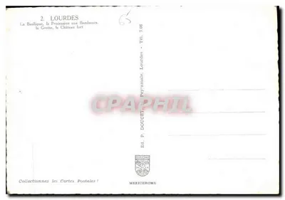 Lourdes — Upominek z Lourdes — Wyd. P. Doucet, Lourdes — Rewers