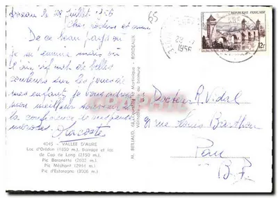 Jezioro Orédon — Zbiornik i jezioro Cap de Long — Widok panoramiczny — M. Berjaud, Dolina Aure — Rewers