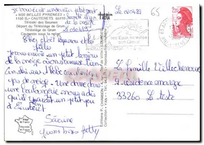 Cauterets — Souvenir de Cauterets — Wydawnictwo ADIA — Rewers