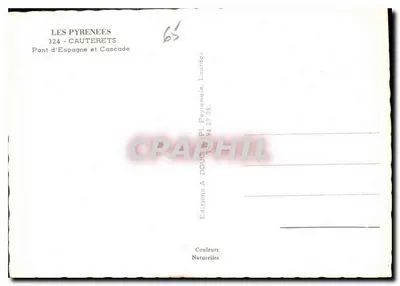 Ponte d'Espagna e Cascata — Cauterets, Pirenei — Edizioni A. Doucet, Lourdes — Verso