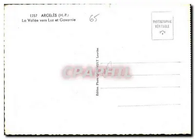 A Valle em direção a Luz e Gavarnie — Argelès (H.P.) — Édition Photo Quinault, Lourdes — Verso