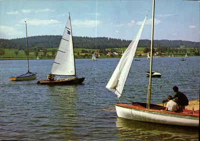 Lago de Saint-Point — Embarcações à distância de Malbuisson — Ed. J. Cellard, T. 1705