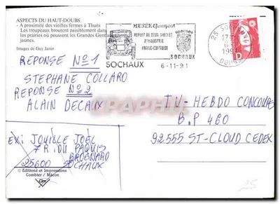 Haut-Doubs — Aspectos do Haut-Doubs — Edições e Impressões Combier / Mâcon — Verso