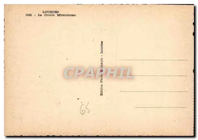 Lourdes — Jaskinia Cudowna — Wydawnictwo Fotograficzne Quinault, Lourdes — Rewers