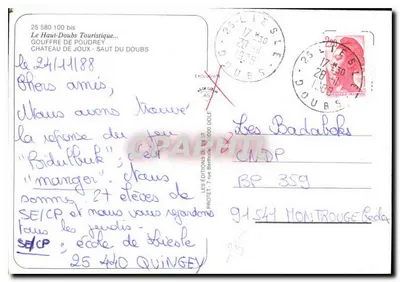 Le Haut Doubs Turístico — Gouffre de Poudrey, Castelo de Joux, Saut do Doubs — Edições de J.-T. Berthelot — Verso