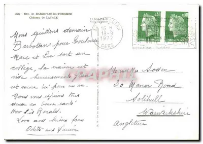 Zamek Lacaze — okolice Barbottan-les-Thermes — Wydawca CAP — Rewers