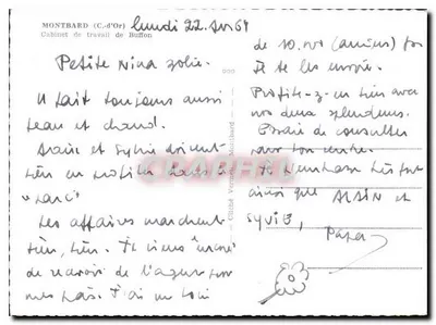 Gabinet pracy Buffona w Montbard — wgląd wewnętrzny — wydawca nieznany — Rewers