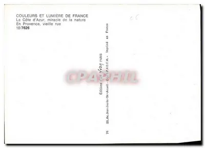 Velha rua na Côte d'Azur — Provence — Edições Jean-Jaurès-94 — Verso